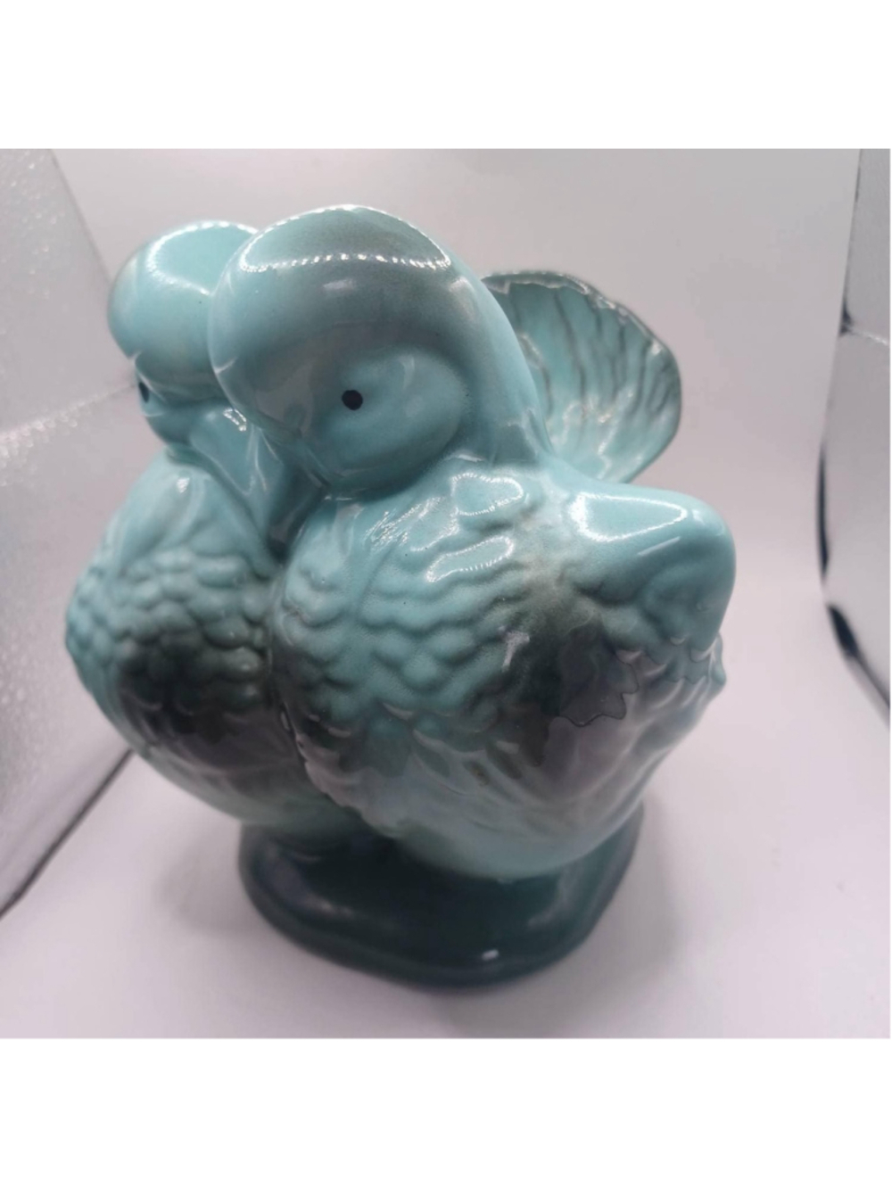 Hull Pottery Planter Blue ceramic love birds